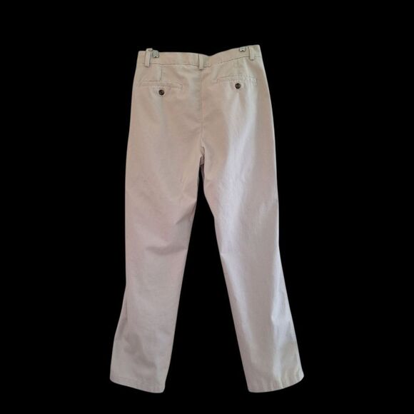 Eddie Bauer Mens Khaki Chino Pants Size 34 LONG FLat Front 100% Cotton Twill - Picture 3 of 14